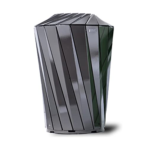 XUNTING Outdoor Garbage Can Outdoor Trash Can Round Stainless Steel Trash Can Large Capacity Suitable for Office Area Hotel Shopping Mall Recycling Bin