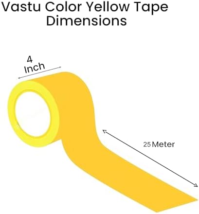 Submarine Vastu Color Floor Tapes, Vastu Tape Vastu Dosh Remedy/Vastu Correction for WC Toilet and Entrance (4Inch Wide, 25 Meter Length) Yellow (Yellow)