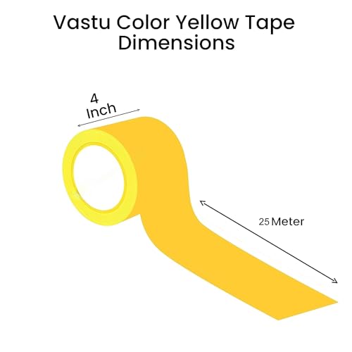 Submarine Vastu Color Floor Tapes, Vastu Tape Vastu Dosh Remedy/Vastu Correction for WC Toilet and Entrance (4Inch Wide, 25 Meter Length) Yellow (Yellow)