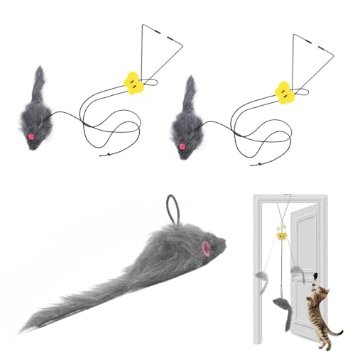 HABNI 2 Pezzi giochi per gatti, Giochi per gatti appesi, giochi gatto, Con un mouse di riserva, per il gioco e l'allenamento dei gatti