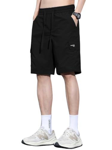 Image of TAGDO Men's Cotton Cargo Shorts with Multi Pockets | Lightweight Casual Outdoor Shorts Pant for Men | Elastic Waist Drawstring Utility Shorts for Hiking, Camping and Daily Wear (2048)