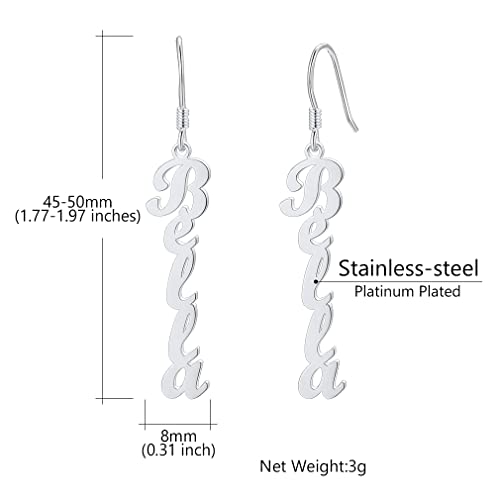 Name Earrings Personalized For Women Custom Made Nameplate Drop Dangle Earrins Memorial Jewelry Gifts #TOP4