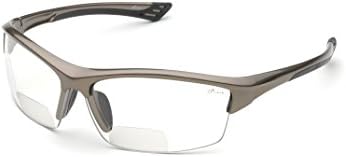 Delta Plus RX-350C 1.5 Diopter Bifocal Safety Glasses, Metallic Brown Frame/Clear Lens