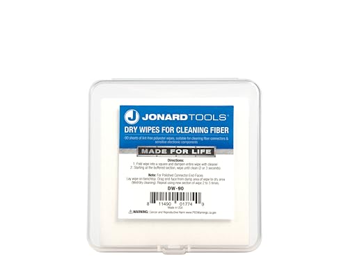 Lingettes pour nettoyer les fibres nues sur le terrain avec Jonard Tools DW-90