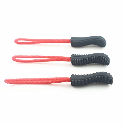 DYNWAVE 10 peças de puxador de zíper de nylon Crod Slider para mochila roupas mala – Vermelho, 4 cm