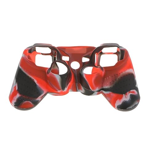 Funda protectora de silicona para mando Sony PS2 PS3, color negro y rojo
