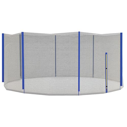 SPORTNOW Filet de Remplacement pour Trampolines Ø 426 cm 8 poteaux Droits Filet de sécurité pour Trampolines, Filet Rond avec entrée zippée