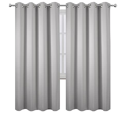 Image of LEMOMO Light Grey Thermal Blackout Curtains /52 x 72 Inch /Set of 2 Panels Room Darkening Curtains for Bedroom