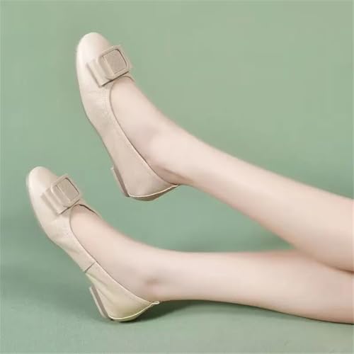 Women's Casual Square Toe Flats Leather Shoes Office Elegant Korean Style Dress Shoes3