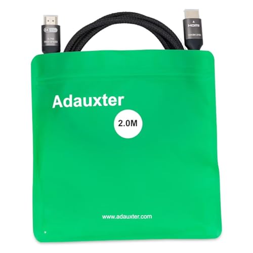 5. Bild von Adauxter 10K 8K HDMI 2.1 Kabel 2M, Zertifiziert 48Gbps Ultra High Speed HDMI Kabel mit Ethernet 4K 240Hz 165Hz 144Hz 120Hz 8K 60Hz eARC HDCP2.3 HDR10+ PC Laptop TV Monitor Projektor PS5 X-Box 2 Meter
