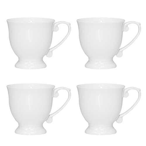 Qoutique Bone China Coffee Mugs - 20 Ounce - Set Of 4, Cups For Latte, Hot Tea, Cappuccino, Mocha, Cocoa, Mug Set, Large Coffee Mug, White #TOP14