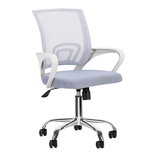 ACTIVESHOP QS-C01 - Silla de oficina ergonómica, color blanco y gris Cover