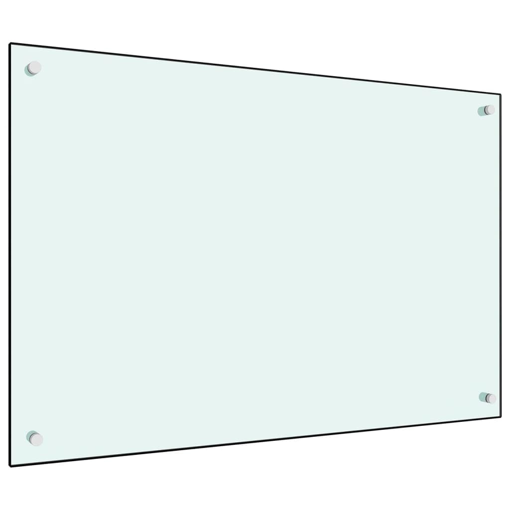 vidaXL Kitchen Backsplash Heat-Resistant Scratch-Resistant Kitchen Decor Wall Panel System Tile Splash Guard Milk 90 x 60 cm Tempered Glass