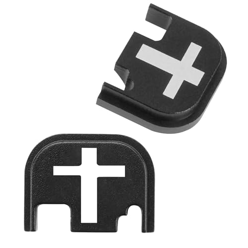 GLKTRS 2 PCS Rear Cover Slide Back Plates for Glock Gen 1-4, Durable Aluminum Rear Cover Fit for Glock 17 19 21 22 23 24 26 27 29 30 31 32 33 34 35 36 37 38 39 40 41 Gen 1-4 (Cross)