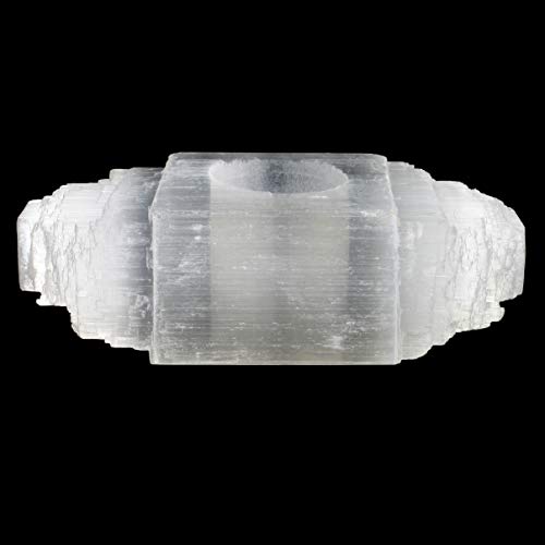 CrystalAge Selenite Rough Log Tea Light Holder