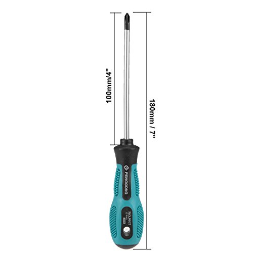 Image of uxcell #0 Phillips Screwdriver 4 Inch Round Shaft Non Slip Comfortable Handle