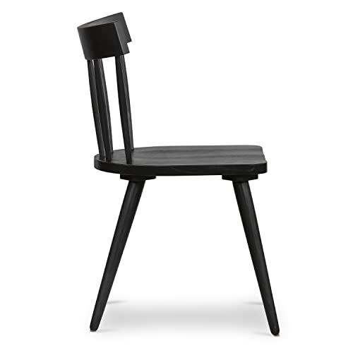 Poly & Bark Hava Dining Chair,Oak, Black #TOP2