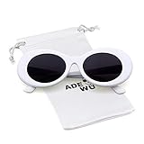 ADEWU Ovale Sonnenbrille UV400 Schutz Vintage Clout Goggles für Damen Herren