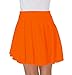 Afibi Casual Mini Stretch Waist Flared Plain Pleated Skater Skirt (X-Large, Orange)