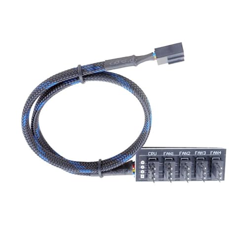 GKYQVE Bujes de ventilador PWM de 5 puertos fáciles de instalar con cable trenzado y compatibilidad universal de 4 pines para cubos de ventilador de cable soldado de PC