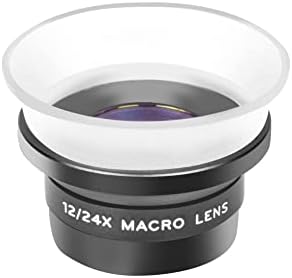 Adcom AD-12x/24x Macro Mobile Phone Camera Lens with Lens Hood - Compatible with All iPhone & Android Smartphones (Black)