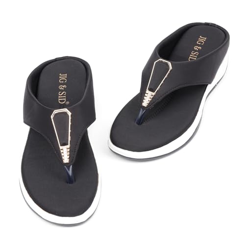 Image of JIG & SID Women & Girls Flip-Flops Slippers Light weight, Soft Footbed, Comfortable & Stylish Wedges Slip On Slipper For Casual Wear & Formal Wear (J S 110645)