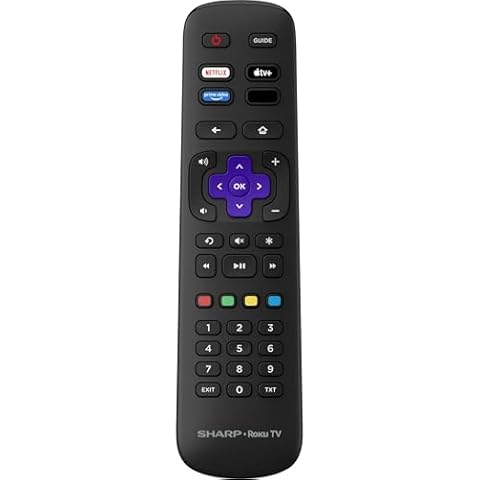 OEM Replacement Remote Control Compatible with All Sharp Roku Smart TVs【Only Works with Sharp Roku TV, Not for Roku Stick and Roku Box】(Netflix, Apple TV+, Prime Video, and Waipu.tv) Cover
