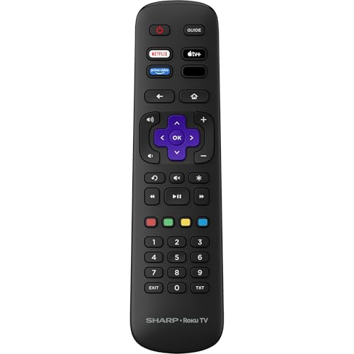OEM Replacement Remote Control Compatible with All Sharp Roku Smart TVsã€Only Works with Sharp Roku TV, Not for Roku Stick and Roku Boxã€‘(Netflix, Apple TV+, Prime Video, and Waipu.tv)