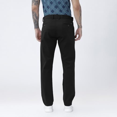 Image of BASICS Premium Cotton Stretch Formal Trousers for Men | Office Pants