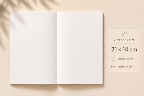 Image of Unruled Premium Hardcover Journal Notebook | Weekly Summary, To-Do Lists & Goal Planner | Undated Productivity Journal | A5 Size, Smooth Writing Pages | 100gsm Thick Paper, 80 Sheets /160 Pages Per Book | Elegant Notebook for Work, Study & Personal Planning (BLUE, Unruled)