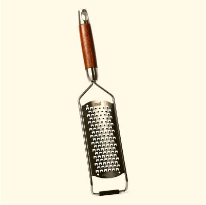 BRIGID Multipurpose Kitchen Zester & Cheese Grater - Razor sharp Stainless-Steel blade - Natural Wood Handle - Used for Cheese, Carrot, Chocolate, Ginger, Garlic, Coconut, Nuts and Cinnamon