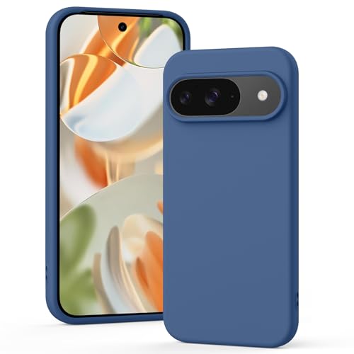 Image of Tobfit Back Cover Case Compatible with Google Pixel 9 /9 Pro, Case Cover Rugged Flexible Durable Anti-Slip Silicone Protection Shockproof Google Pixel 9 /9 Pro Back Cover (Navy Blue)