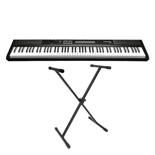 Kurzweil KAS1-LB Stage Piano Keyboard 88 llaves + Keepdrum Soporte para teclado Negro