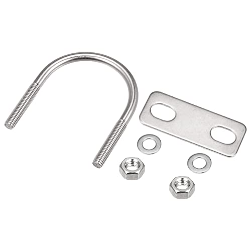 Image of METALLIXITY U Bolts 4 Sets (M6x42x62mm), Round U Bolt 304 Stainless Steel with Accessories - for Construction, Pipe