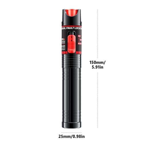 Visual Fault Locator Rechargeable 100KM, Glasfaserkabeltester mit 2,5-mm-FC-Stecker auf LC-Buchse-Adapter, Lichtquellen-Tester für LC/FC/SC/ST-Anschlüsse