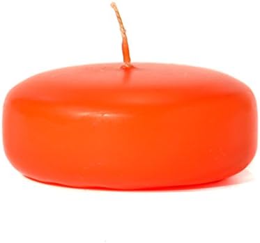 Pack of 10, 3" x 1.25" Small Disk Floating Candles Burnt Orange for Weddings, Home & Event Decoration, Relaxation, Made in US