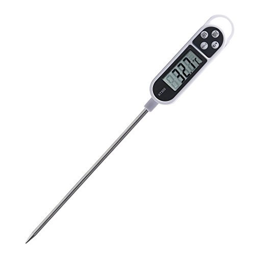 Digital Probe Cooking Meat Thermometer with Long Probe for Food, Meat, Candy and Bath Water, White