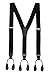 Mens Button End Suspenders 49 Inch Y-Back Adjustable Elastic Tuxedo Suspenders by Grade Code (Black)