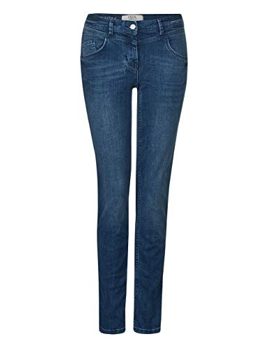 Cecil 372540 Charlize Galon Slim Fit Jeans, Blu