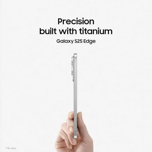 Image of Samsung Galaxy S25 Edge 5G (Titanium Silver, 12GB RAM, 256GB Storage) | Snapdragon 8 Elite for Galaxy Processor | 200MP + 12MP Dual Rear Camera | 12MP Front Camera | 3900mAh Battery | AI 5G Smartphone