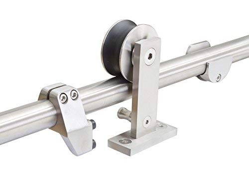 KINMADE YAMA Stainless Steel Sliding Barn Door Hardware Kit 10FT (Two 1525mm) Track Single Door Kit