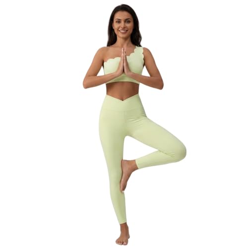 Legging de gym amincissant taille haute vert XL | Pantalon de fitness galbant et tenue de yoga