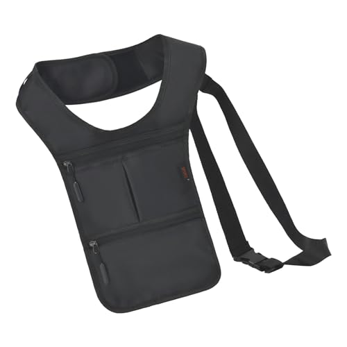 Milageto Bolsa de ombro oculta nas axilas, coldre de telefone, bolsa de peito ajustável confortável,
