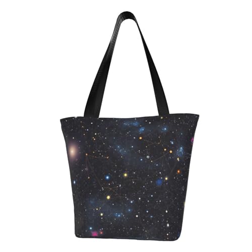 Sac fourre-tout constellation pour femme, grand cabas d'épicerie et sac de plage galaxie