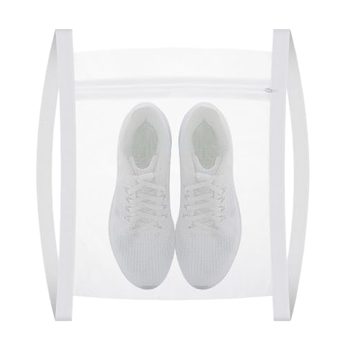 Prasacco Shoe Dryer Bag, 35x40cm/13.8x15.7inch Sneaker Wash & Dry Net Bag for Dryer Sneaker Laundry Bags Large HoneyComber Mesh Bags with Zipper and Strap for Shoe Dryers for Most Dryers Door