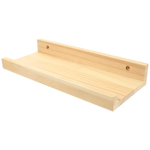 Estante flotante de madera para exhibir decoración en dormitorio 2