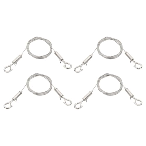 Image of PATIKIL 4 Pcs Adjustable Picture Hanging Wire Kit, 3 Meter /9.8ft Fit for 1.5mm Wire Heavy Duty Stainless Steel Wire Rope Hanger Hardware for Hanging Mirrors, Frames, Lamps, Billboards