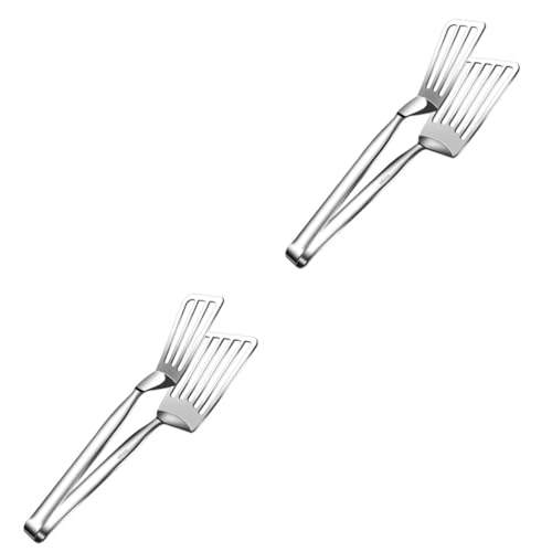 Amosfun 2stücke Fischspatel Mit Langem Griff Multifunktionale Zange Zum Wenden Von Fisch Steak Und Gemüse Rutschfester Küchenhelfer
