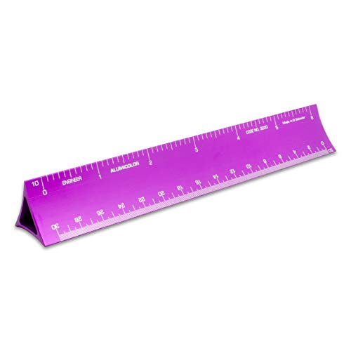 Image of Alumicolor 6-inch Aluminum Engineer Hollow Scale for School, Office, Art and Drafting, 6IN, Purple