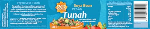 Marigold Vegan Tunah, 170g (Pack of 6) – Soya Bean Tunah Alternative, High Protein, Plant-Based, Ready-to-Eat